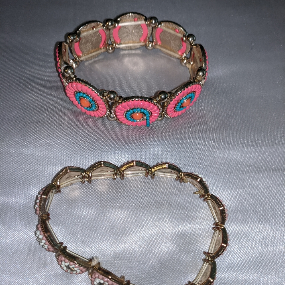Vintage Statement Stretch Bracelets - image 2
